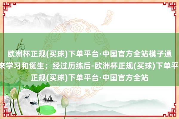 欧洲杯正规(买球)下单平台·中国官方全站模子通过消化无数数据来学习和诞生；经过历练后-欧洲杯正规(买球)下单平台·中国官方全站