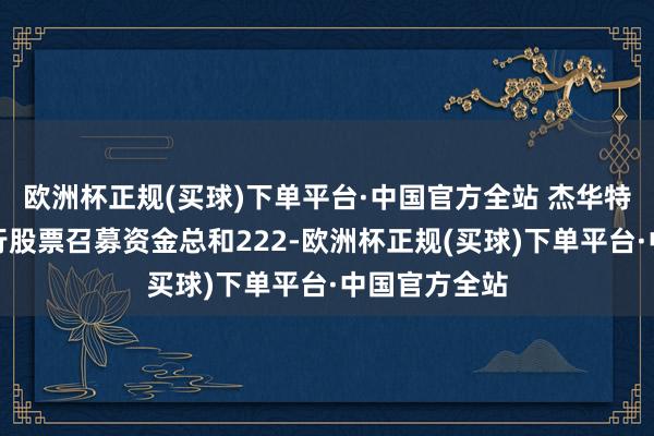 欧洲杯正规(买球)下单平台·中国官方全站 杰华特初次公开荒行股票召募资金总和222-欧洲杯正规(买球)下单平台·中国官方全站