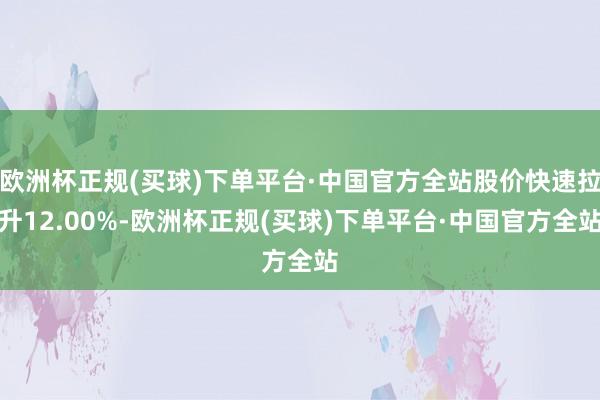 欧洲杯正规(买球)下单平台·中国官方全站股价快速拉升12.00%-欧洲杯正规(买球)下单平台·中国官方全站