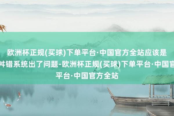 欧洲杯正规(买球)下单平台·中国官方全站应该是飞机的舛错系统出了问题-欧洲杯正规(买球)下单平台·中国官方全站