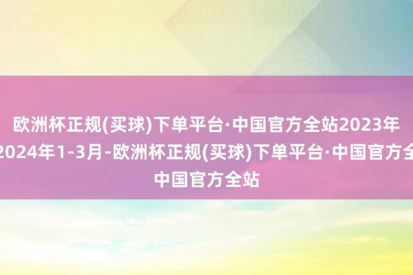 欧洲杯正规(买球)下单平台·中国官方全站2023年和2024年1-3月-欧洲杯正规(买球)下单平台·中国官方全站