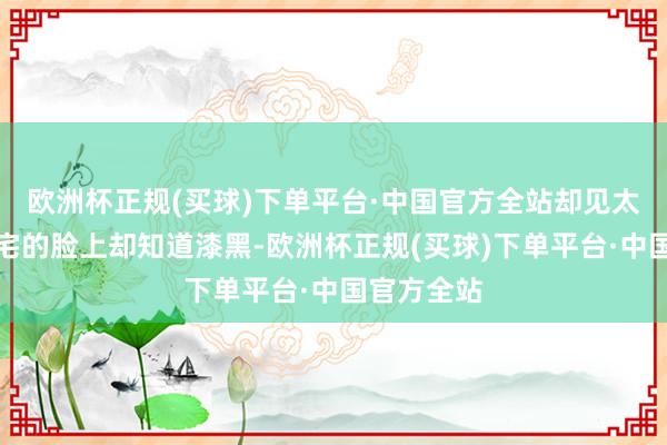 欧洲杯正规(买球)下单平台·中国官方全站却见太子魂不守宅的脸上却知道漆黑-欧洲杯正规(买球)下单平台·中国官方全站