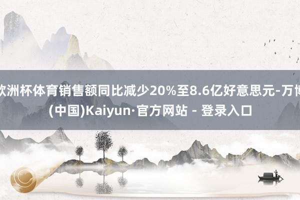 欧洲杯体育销售额同比减少20%至8.6亿好意思元-万博(中国)Kaiyun·官方网站 - 登录入口