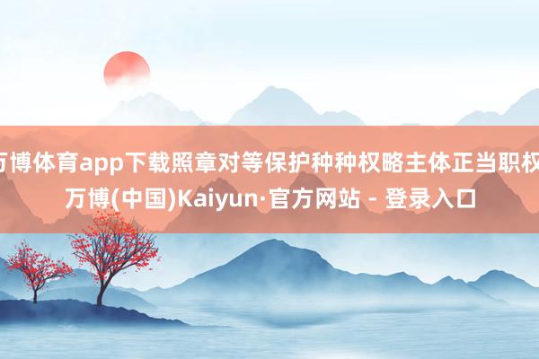 万博体育app下载照章对等保护种种权略主体正当职权-万博(中国)Kaiyun·官方网站 - 登录入口